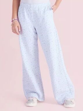 Girls' Esme Everblooming Rosettes Ditsy French Terry Wide Leg Sweatpants